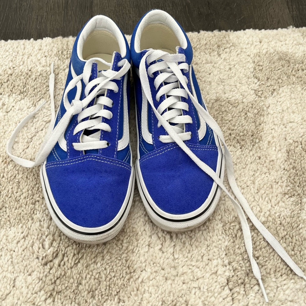 Bright blue vans classic old skool sneakers